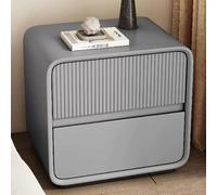 LYXWGRZD Mesa Auxiliar de Madera, Mesita de Noche con Acabado Pintado, Mesita de Noche con Cajones, para Dormitorio, Sala de Estar, Mesa Auxiliar de Sofá(Grey 2,17.7in/45cm)