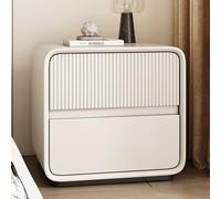 LYXWGRZD Mesa Auxiliar de Madera, Mesita de Noche con Acabado Pintado, Mesita de Noche con Cajones, para Dormitorio, Sala de Estar, Mesa Auxiliar de Sofá(Cream White,19.6in/50cm)