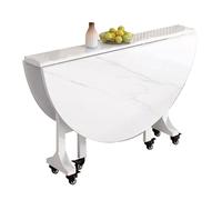 LYXXJRYBHD Mesa de Comedor Plegable con ala Abatible y Ruedas, Mesa de Cocina para Ahorrar Espacio, Mesas Plegable Móvil para Espacios Pequeños, Hogar y Oficina(White,39.35in/100cm)