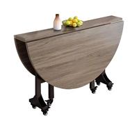 LYXXJRYBHD Mesa de Comedor Plegable con ala Abatible y Ruedas, Mesa de Cocina para Ahorrar Espacio, Mesas Plegable Móvil para Espacios Pequeños, Hogar y Oficina(Brown,55.1in/140cm)