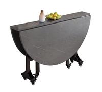 LYXXJRYBHD Mesa de Comedor Plegable con ala Abatible y Ruedas, Mesa de Cocina para Ahorrar Espacio, Mesas Plegable Móvil para Espacios Pequeños, Hogar y Oficina(Gray,51.1in/130cm)