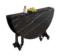 LYXXJRYBHD Mesa de Comedor Plegable con ala Abatible y Ruedas, Mesa de Cocina para Ahorrar Espacio, Mesas Plegable Móvil para Espacios Pequeños, Hogar y Oficina(Black,47.2in/120cm)