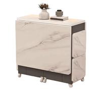 LYXXJRYBHD Mesa Plegable con 4 taburetes y Ruedas - Juego Completo móvil con Ruedas bloqueables, Plegable y apilable para Cocina o apartamento pequeño(Gray,55.1x30.3in/140x77cm)