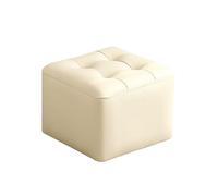 LYXXJRYBHD Puff Reposapiés con Esponja de Alta Resiliencia, Reposapiés para Recibidor, Soporta hasta 200 Kg, para Sala de Estar y Dormitorio(White,Medium)