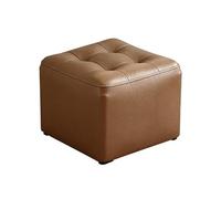 LYXXJRYBHD Puff Reposapiés con Esponja de Alta Resiliencia, Reposapiés para Recibidor, Soporta hasta 200 Kg, para Sala de Estar y Dormitorio(Brown,Medium)