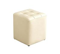 LYXXJRYBHD Puff Reposapiés con Esponja de Alta Resiliencia, Reposapiés para Recibidor, Soporta hasta 200 Kg, para Sala de Estar y Dormitorio(White,Large)