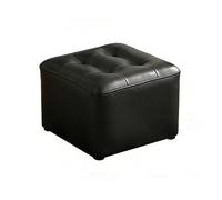 LYXXJRYBHD Puff Reposapiés con Esponja de Alta Resiliencia, Reposapiés para Recibidor, Soporta hasta 200 Kg, para Sala de Estar y Dormitorio(Black,Medium)