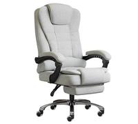 LYXXJRYBHD Silla de Oficina con Soporte Lumbar Alto y Cojín Acolchado, Silla de Oficina Giratoria 360°, Sillas de Trabajo con Reposapiés para El Hogar(White)