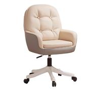LYXXJRYBHD Silla de Oficina Ergonómica, Silla de Oficina Ajustable en Altura con Rotación, Sillas de Oficina Compacta con Respaldo Transpirable para Casa(White)