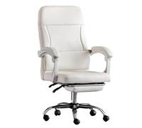 LYXXJRYBHD Silla Ergonomica Escritorio con Reposapiés, Asiento Reclinable de Sillas Oficina, Silla de Computadora con Respaldo Alto y Soporte Lumbar(White)