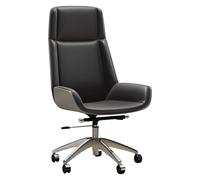 LYXXJRYBHD Silla Ergonomica Escritorio, Silla de Escritorio de Cuero con Respaldo Alto y Soporte Lumbar, Sillas Ejecutiva Giratoria para Computadora para Oficina En Casa(Black)
