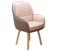 LYXXJRYBHD Silla Tocador Maquillaje, Sillas Escritorio, Silla Tocador, Silla de Computadora con Reposabrazos y Patas de Madera Maciza, Silla para Dormitorio (Color : Milk White)