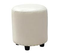 LYXXJRYBHD Taburete Reposapies Redondo, Pequeño Taburete Otomano Acolchado, Reposapiés Multiusos, Diseño Compacto y Ligero, para Sala de Estar y Dormitorio(White,Small)