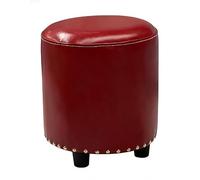 LYXXJRYBHD Taburete Reposapies Redondo, Pequeño Taburete Otomano Acolchado, Reposapiés Multiusos, Diseño Compacto y Ligero, para Sala de Estar y Dormitorio(Red,Large)