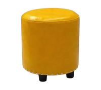 LYXXJRYBHD Taburete Reposapies Redondo, Pequeño Taburete Otomano Acolchado, Reposapiés Multiusos, Diseño Compacto y Ligero, para Sala de Estar y Dormitorio(Yellow,Small)