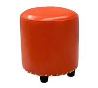 LYXXJRYBHD Taburete Reposapies Redondo, Pequeño Taburete Otomano Acolchado, Reposapiés Multiusos, Diseño Compacto y Ligero, para Sala de Estar y Dormitorio(Orange,Large)