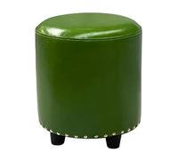LYXXJRYBHD Taburete Reposapies Redondo, Pequeño Taburete Otomano Acolchado, Reposapiés Multiusos, Diseño Compacto y Ligero, para Sala de Estar y Dormitorio(Green,Large)