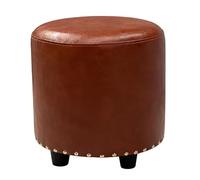 LYXXJRYBHD Taburete Reposapies Redondo, Pequeño Taburete Otomano Acolchado, Reposapiés Multiusos, Diseño Compacto y Ligero, para Sala de Estar y Dormitorio(Brown,Small)