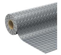 LYXXW Alfombra de Piso Antideslizante PVC Alta Resistencia, Rollo Superficie Placa Diamante 4FT×9.8FT, Almohadilla Impermeable y Resistentes al Desgaste 1.5mm para Garaje o Taller,Gris