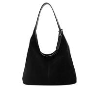 LYXYGMV Bolso de ante tipo hobo for mujer, con cierre magnético, gran capacidad, for el trabajo y viajes Para la Escuela, el Trabajo(Black)