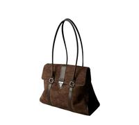 LYXYGMV Bolso de mano ante marrón for mujer, bolso suave con sensación estera lujo for Para la Escuela, el Trabajo