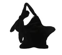 LYXYGMV Bolso de mano for mujer, mullido, for otoño e invierno, gran capacidad, color liso, con un solo hombro, cruzado Para Otoño e Invierno(Black)