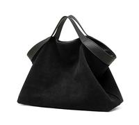 LYXYGMV Bolso de mano gran capacidad for mujer, piel ante, espacioso, cruzado, versátil Para la Escuela, el Trabajo(Black)