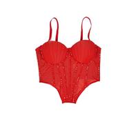 LYXYGMV Camisole Vest Style Ladies Corset Tops With Chest Cushion Sparkling Diamond Decoration Fishbone Lingerie(Red,L)