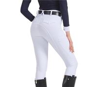 LYXYGMV Pantalones de equitación profesionales silicona for ciclismo y deportes, ideales for exámenes ecuestres Para Montar(White,XXL)
