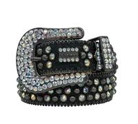 LYXYGMV Simon Belt Bb Correa de lujo Hombres Mujeres Rhinestones Diseñador Western Bling Crystal Diamond Studded Cinturones Para Vaqueros, Pantalones(115CM,Color12)