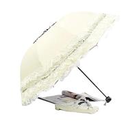 LYXYGMV Sombrilla de encaje vintage plegable estilo gótico Lolita for mujer, protección UV y contra la lluvia Para Decoración(White)