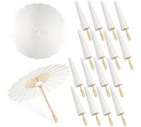 LYXYGMV Sombrillas de papel for bodas 60/84 cm con mango madera chino, color blanco, accesorios fotografía rústicos for baby shower, fiestas y Para Decoración Fotográfica(6PCS-60cm)