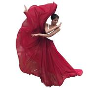 LYXYGMV Trajes de danza del vientre gasa for mujer, for presentaciones escénicas, faldas largas gitanas, ropa práctica for bailarinas, falda flamenca para Bailar Flamenco(C11(540degree),85cm)