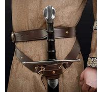LYY Cinturón De Cuero para Espada para Adultos, Cinturón De Espada Medieval con Hebilla, Funda para Cinturón, Accesorios De Guerrero, Funda para La Cintura, Funda para Rana,Marrón