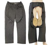 LYY Ropa de cuidado del paciente, fácil de llevar, pantalones abiertos para adultos, más terciopelo, paño grueso y desmontable, adecuado para el cuidado postoperatorio de fracturas, incontinencia y