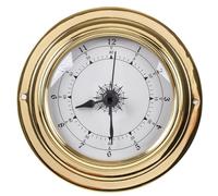LYY-tattoo Reloj de Pared náutico de latón de 3,87 Pulgadas, Barco Colgante de Pared con Reloj Termo/hygro/barómetro, Reloj de Pared náutico para estación meteorológica, decoración de Pared (Clock)