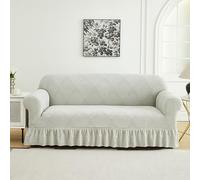 LYZIDEBAE Funda de sofá elástica Funda con Falda de Volantes, Fundas de sofá Jacquard universales Sillón elástico Alto Protector de Muebles Lavables para Sala de Estar Lounge RV,5,3 Seater