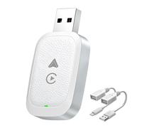 LYZPD Adaptador CarPlay Inalámbrico para Vauxhall Adam 2016 2017 2018 2019 2020, 2 en 1 Convierte con Cable a Inalámbrico Plug Play Fácil Convertidor de Carplay,Silver Radium White