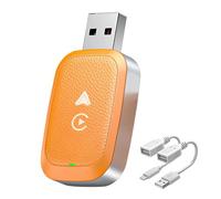 LYZPD Adaptador CarPlay Inalámbrico para Vauxhall Adam 2016 2017 2018 2019 2020, 2 en 1 Convierte con Cable a Inalámbrico Plug Play Fácil Convertidor de Carplay,Amber Orange