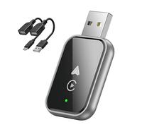 LYZPD Adaptador CarPlay Inalámbrico para Vauxhall Adam 2016 2017 2018 2019 2020, 2 en 1 Convierte con Cable a Inalámbrico Plug Play Fácil Convertidor de Carplay,Carbon Fiber