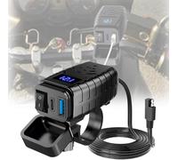 LYZPD Cargador Motocicleta para BMW K 1300 R 2009 2010 2011 2012 2013 2014 2015, USB Coche Tipo C PD y QC3.0 Toma con Interruptor y Voltímetro LED Carga Rápido Impermeable