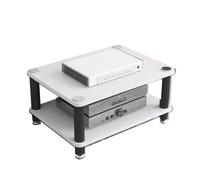 LyzqxHL Estante for Tocadiscos, gabinete de Almacenamiento Multimedia, Soporte Moderno for Audio y Video, gabinete estéreo de Madera de 1, 2, 3 o 4 Niveles(White,2 Tier)