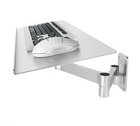 LyzqxHL Estantes for Dormitorio, Bandeja for Teclado, Soporte Ajustable for ratón de Pared, Estante Industrial telescópico Plateado