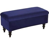 LyzqxHL Funda for otomana, elástica, Rectangular, de Terciopelo, Plegable, for reposapiés, Protector de Muebles, con Banda elástica.(Navyblue,Medium)