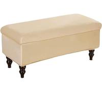 LyzqxHL Funda for otomana, elástica, Rectangular, de Terciopelo, Plegable, for reposapiés, Protector de Muebles, con Banda elástica.(Beige,Medium)