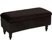 LyzqxHL Funda for otomana, elástica, Rectangular, de Terciopelo, Plegable, for reposapiés, Protector de Muebles, con Banda elástica.(Black,Medium)