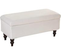 LyzqxHL Funda for otomana, elástica, Rectangular, de Terciopelo, Plegable, for reposapiés, Protector de Muebles, con Banda elástica.(White,Medium)