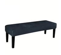 LyzqxHL Funda otomana de Terciopelo, Moderna, de Color Liso, for Banco de Comedor, tapizada, elástica, Rectangular, for Sala de Estar, Cocina y Dormitorio.(Deep Blue)