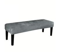 LyzqxHL Funda otomana de Terciopelo, Moderna, de Color Liso, for Banco de Comedor, tapizada, elástica, Rectangular, for Sala de Estar, Cocina y Dormitorio.(Dark Gray)