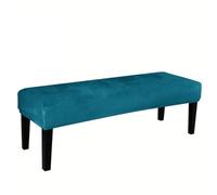 LyzqxHL Funda otomana de Terciopelo, Moderna, de Color Liso, for Banco de Comedor, tapizada, elástica, Rectangular, for Sala de Estar, Cocina y Dormitorio.(Blue)